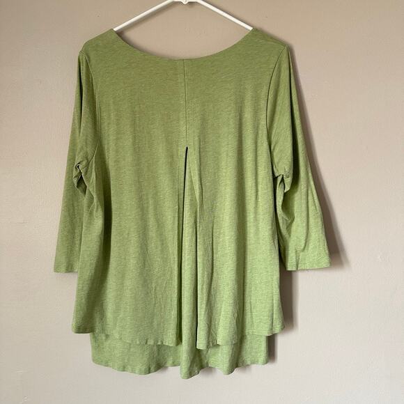 Pure Jill Elliptical Layered Top Womens LARGE PETITE Lagenlook Boho Green Casual - Picture 7 of 11
